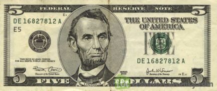 5 American Dollars banknote series 2000