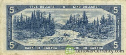 5 Canadian Dollars banknote series 1954