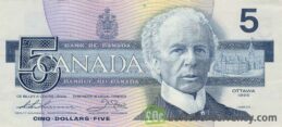 5 Canadian Dollars banknote series 1986 Birds of Canada