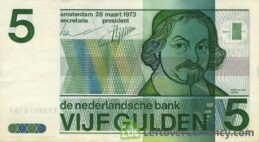 5 Dutch Guilders banknote (Vondel 1973)