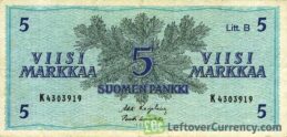 5 Finnish Markkaa banknote (1963)