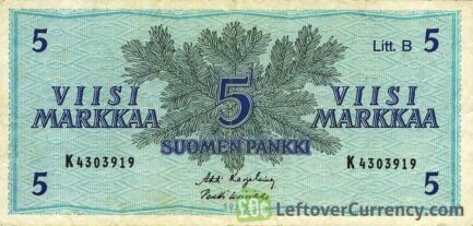 5 Finnish Markkaa banknote (1963)