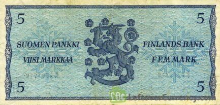 5 Finnish Markkaa banknote (1963)