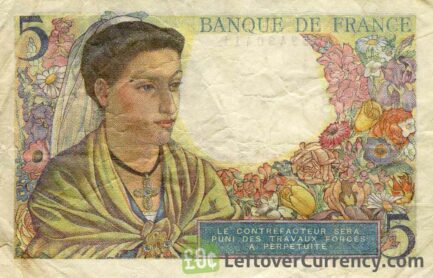 5 French Francs banknote Berger (shepherd)