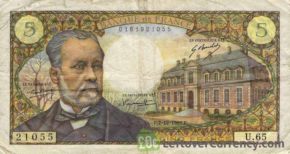 5 French Francs banknote (Louis Pasteur)