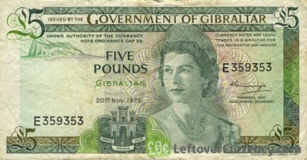 5 Gibraltar Pounds banknote (Covenant of Gibraltar)