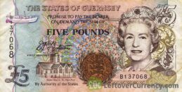 5 Guernsey Pounds banknote (St. Peter Port Town Church)