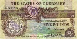 5 Guernsey Pounds banknote (Thomas De La Rue)
