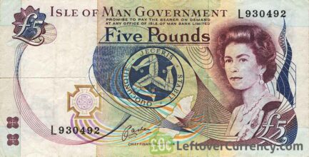 5 Isle of Man Pounds banknote (Castle Rushen)