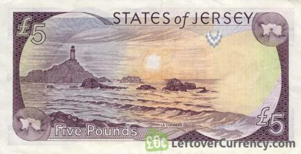 5 Jersey Pounds banknote (La Corbiere Lighthouse)
