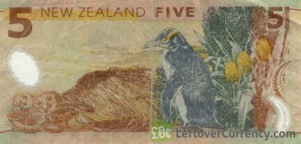 5 New Zealand Dollars banknote series 1999