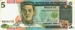 5 Philippine Peso banknote (Emilio Aguinaldo)