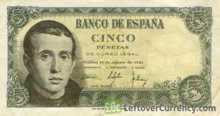 5 Spanish Pesetas banknote (Jaime Balmes)