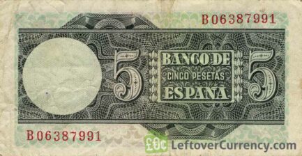 5 Spanish Pesetas banknote (Juan Sebastian Elcano)