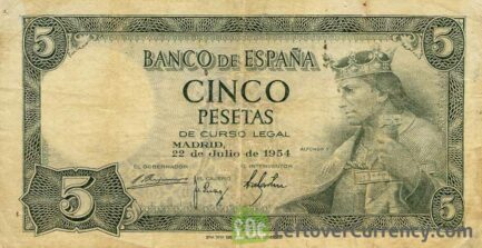 5 Spanish Pesetas banknote (King Alfonso X)