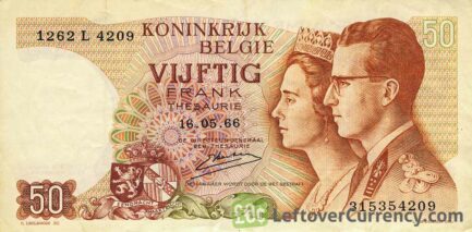 50 Belgian Francs Treasury banknote (Royal couple)
