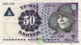 50 Danish Kroner banknote (Karen Blixen)