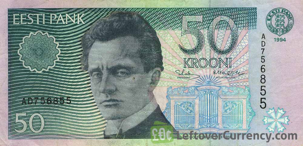 50 Estonian Krooni banknote (Rudolf Tobias)