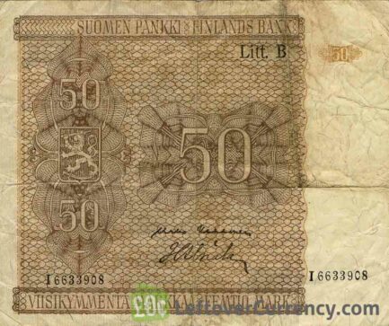 50 Finnish Markkaa banknote (1945)