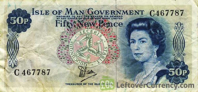 50 new Pence banknote Isle of Man - Exchange yours for cash today