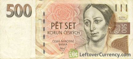 500 Czech Koruna banknote series 1993