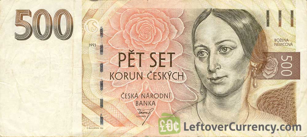 500 Czech Koruna banknote series 1993