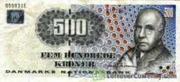 500 Danish Kroner banknote (Niels Henrik David Bohr)