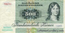 500 Danish Kroner banknote (Unknown Lady portrait)