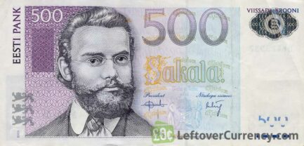 500 Estonian Krooni banknote (Carl Robert Jakobson)