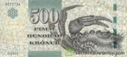 500 Faroese Kronur banknote (Beach crab's claw)