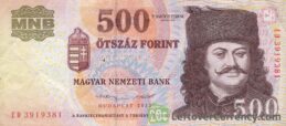500 Hungarian Forints banknote (Ferenc Rakoczi II)