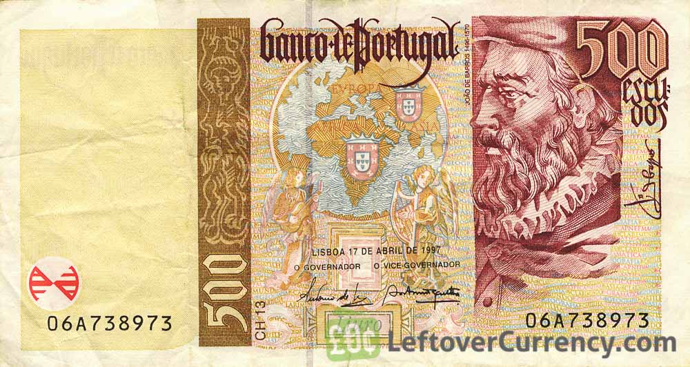 500 Portuguese Escudos banknote (Joao de Barros)