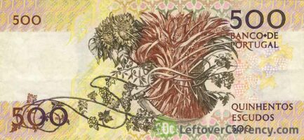 500 Portuguese Escudos banknote (Jose Xavier Mouzinho da Silveira)