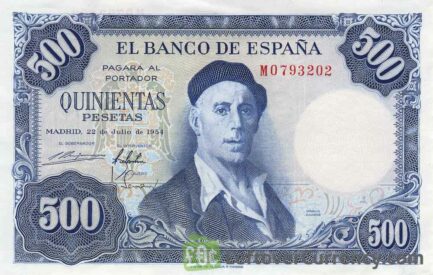 500 Spanish Pesetas banknote (Ignacio Zuloaga)
