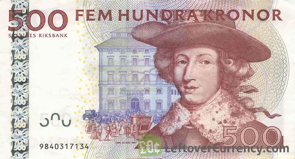500 Swedish Kronor banknote (King Carl XI)