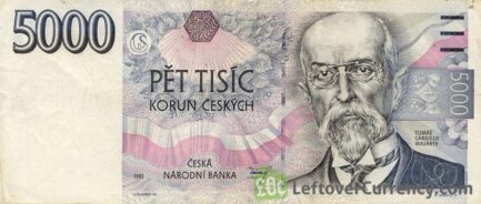 5000 Czech Koruna banknote series 1993