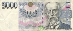 5000 Czech Koruna banknote series 1999