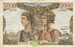 5000 French Francs banknote (Terre et Mer)