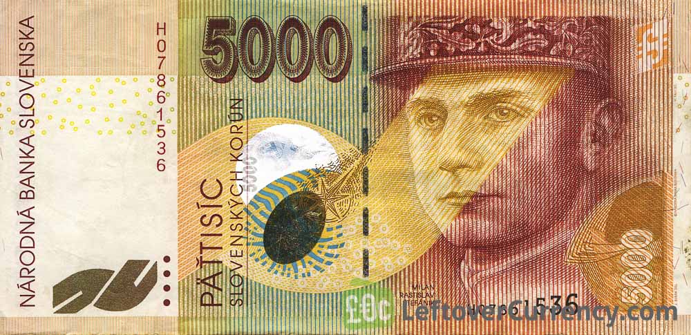 5000 Slovak Koruna banknote (Milan Rastislav Stefanik)