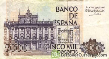 5000 Spanish Pesetas banknote (Juan Carlos I)