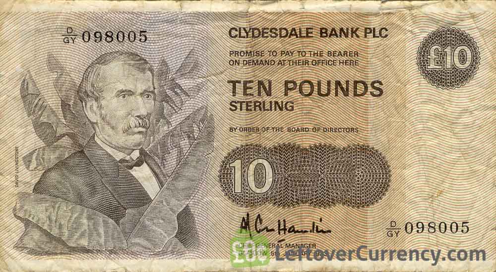 Clydesdale Bank 10 Pounds banknote (1982-1987 series)