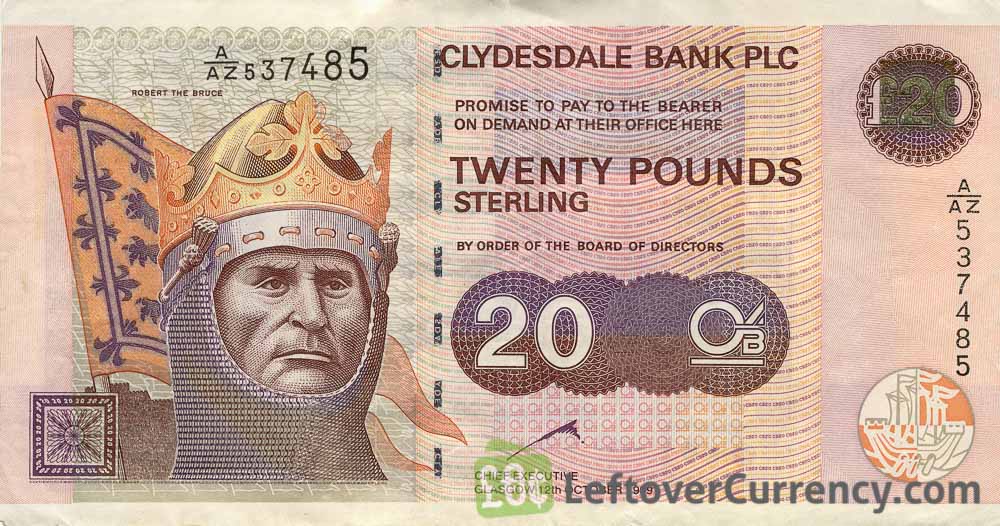 Clydesdale Bank 20 Pounds banknote (1990-2007 series)