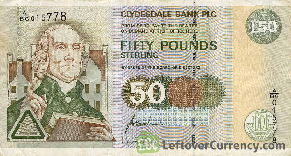 Clydesdale Bank 50 Pounds banknote (1989-2006 series)