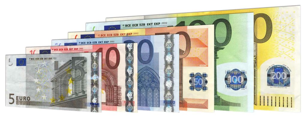 old Euro banknotes 1st Series