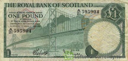 The Royal Bank of Scotland limited 1 Pound banknote (1969-1970 series)