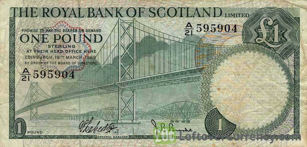 The Royal Bank of Scotland limited 1 Pound banknote (1969-1970 series)