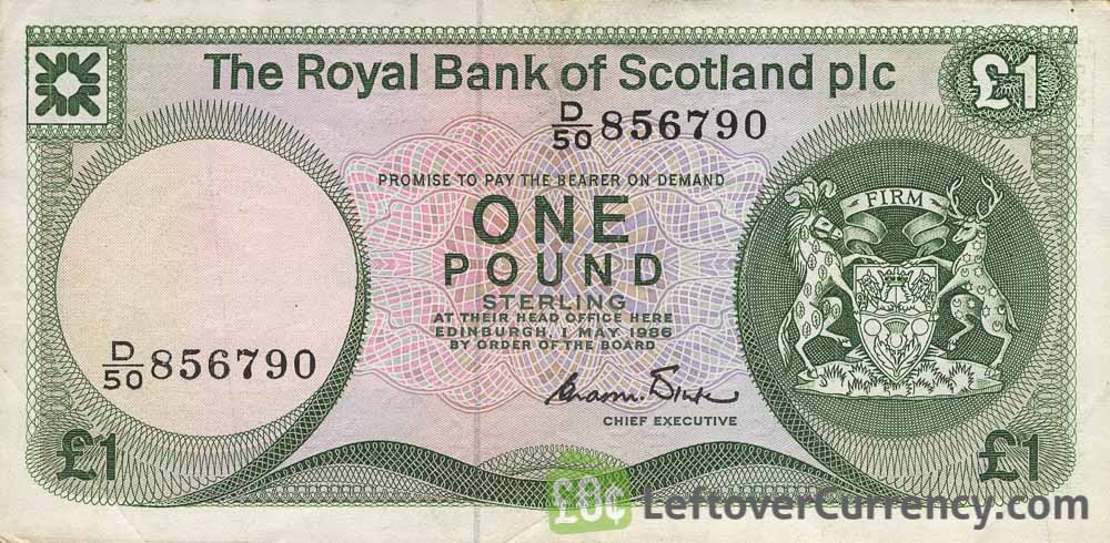 The Royal Bank of Scotland plc 1 Pound banknote (1982-1986 series)