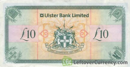 Ulster Bank Limited 10 Pounds banknote (series 1990-2012)