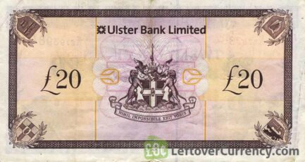 Ulster Bank Limited 20 Pounds banknote (series 1990-2012)