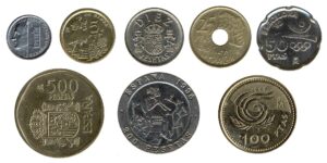 obsolete Spanish peseta coins accepted for exchange